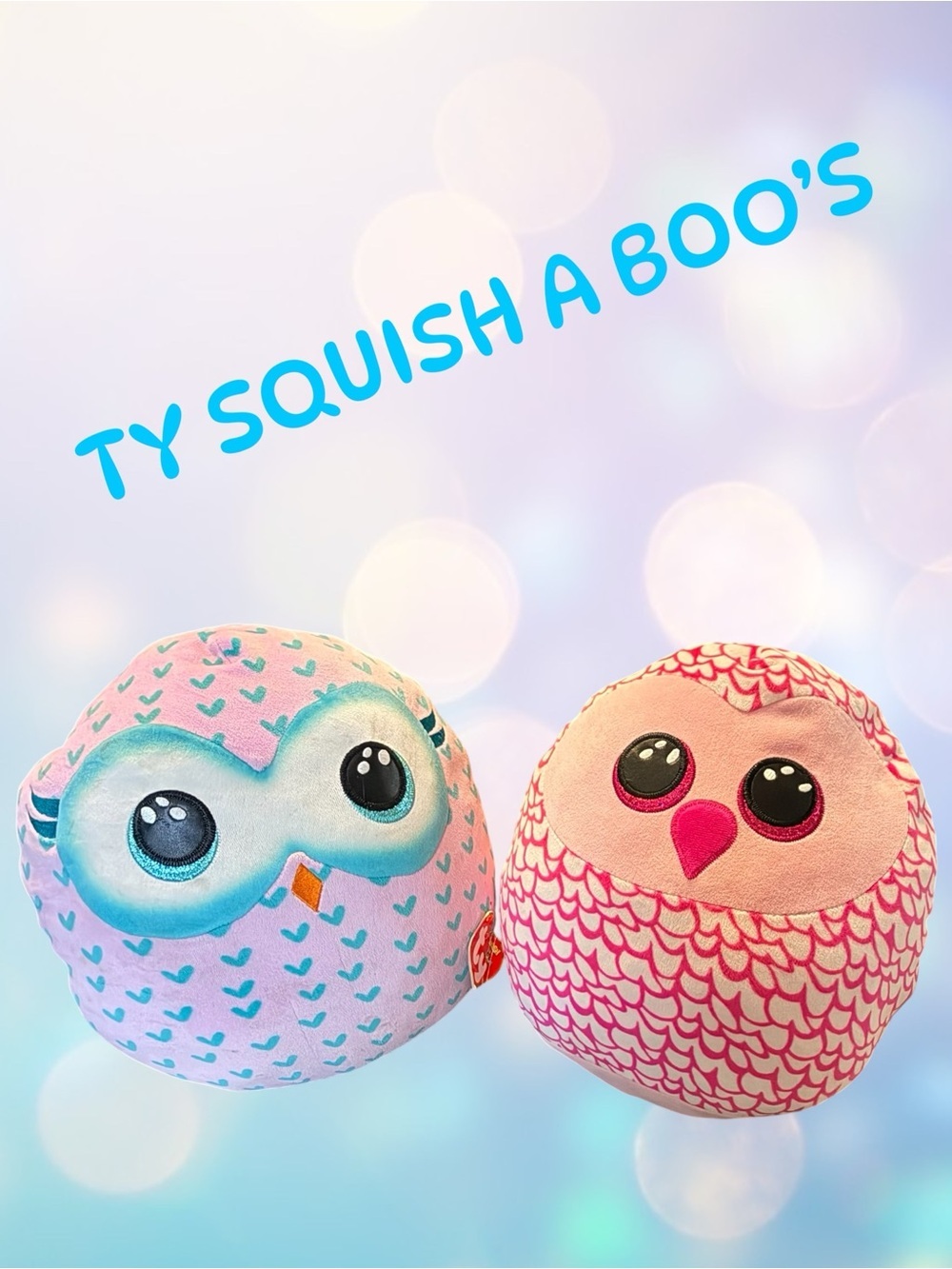 🌺Ty Pink Plush Fish Pair - Light Pink & Pastel Pink Squish A Boo's